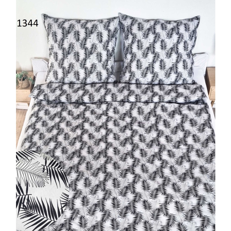 Pościel bawełniana z płótna 160- srebrne piórka 1344